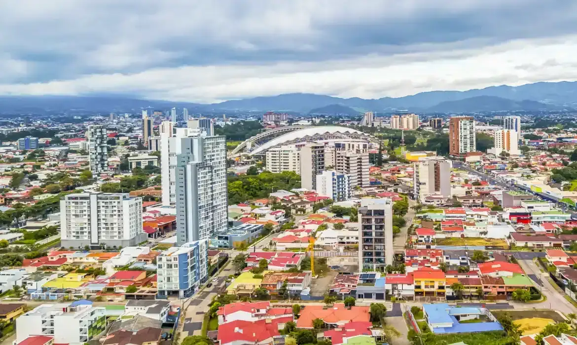 Aerial view of San Jose, Costa Rica, a key business hub